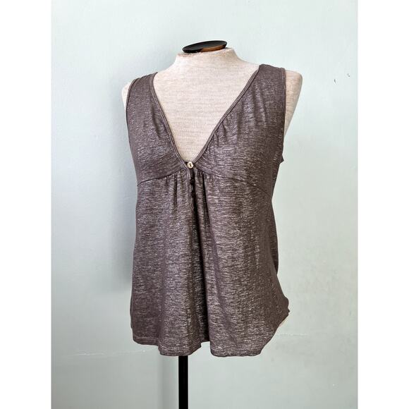 90s/Y2K Vintage Linen Shimmer Tank Top by Lida Baday - Size Large - Picture 3 of 8